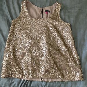 Gold Sequined Tank Top by Vince Camuto